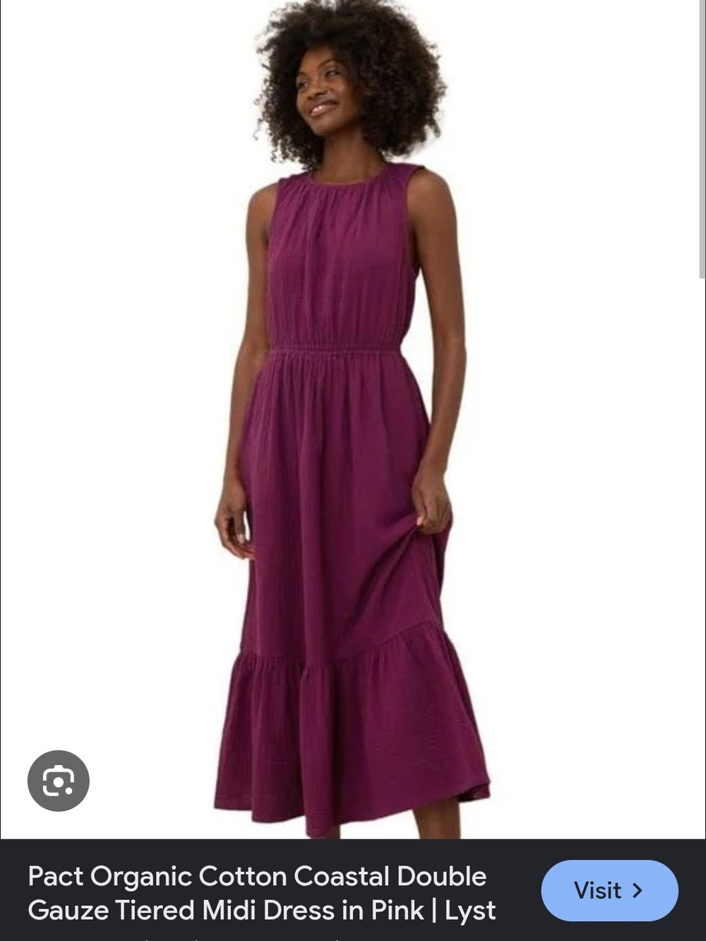Pact Sleeveless Tiered Midi Dress - Plum